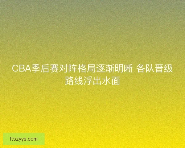 CBA季后赛对阵格局逐渐明晰 各队晋级路线浮出水面